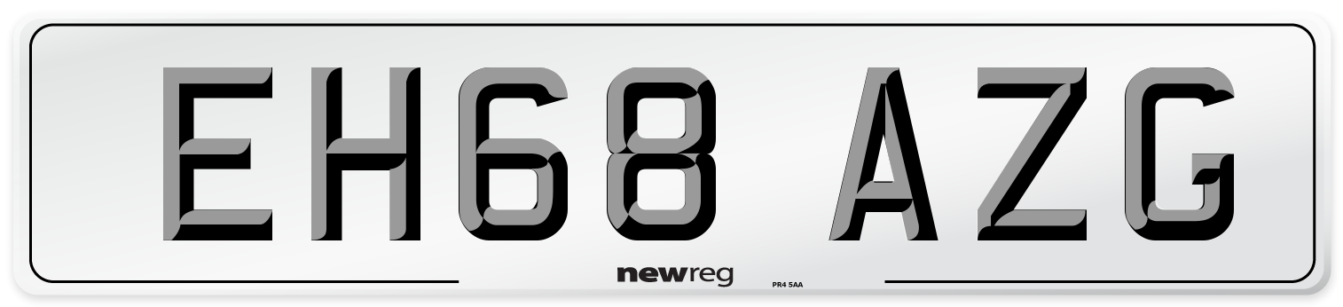 EH68 AZG Number Plate from New Reg
